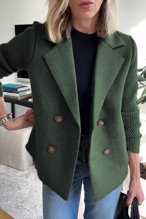 Leanor - Timeless Knit-Sleeve Blazer
