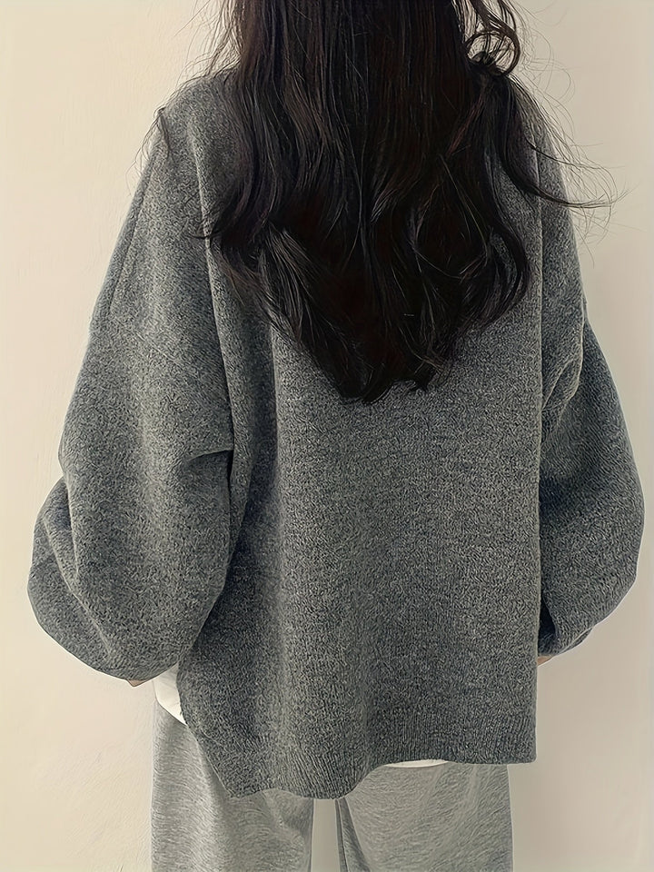 Monroe™ - CLASSIC CREW NECK LONG SLEEVE SWEATER