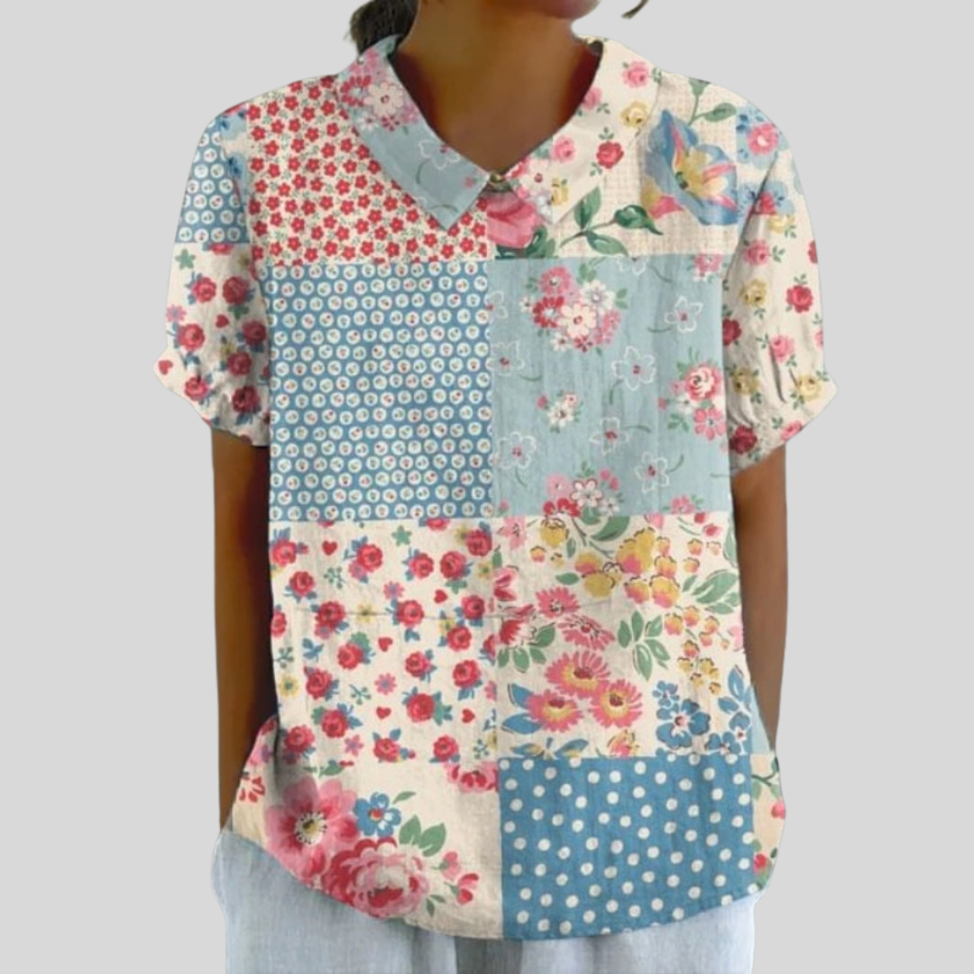 Noémie™ | Vintage Patchwork Blouse