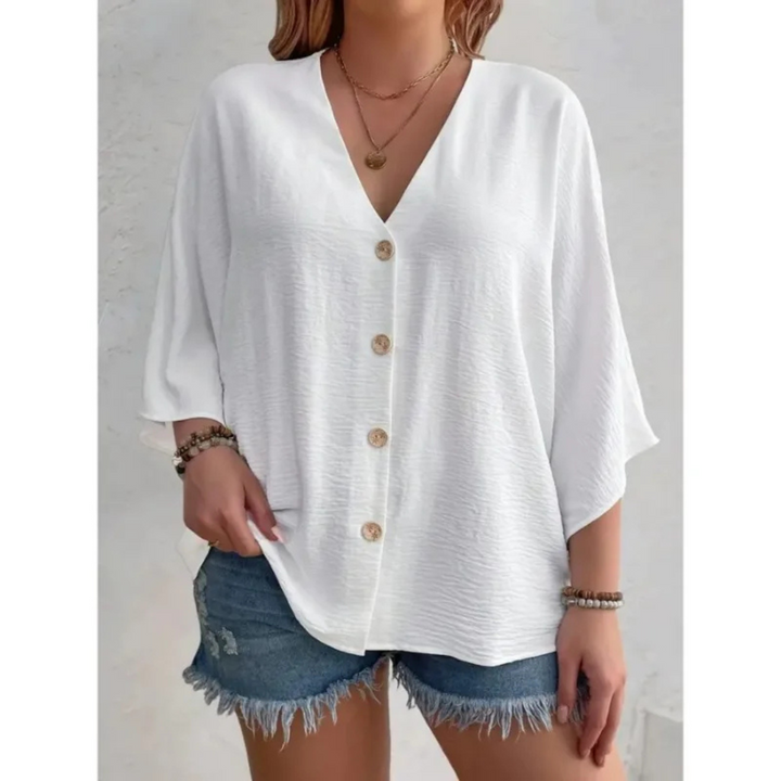 Dorothy™ | Elegant V-Neck Buttoned Top