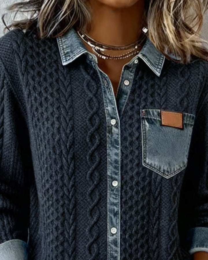 Makayla™ | Contrast Knit Shirt