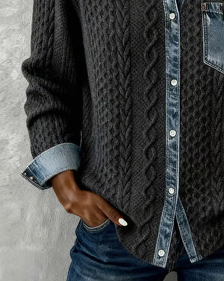 Makayla™ | Contrast Knit Shirt
