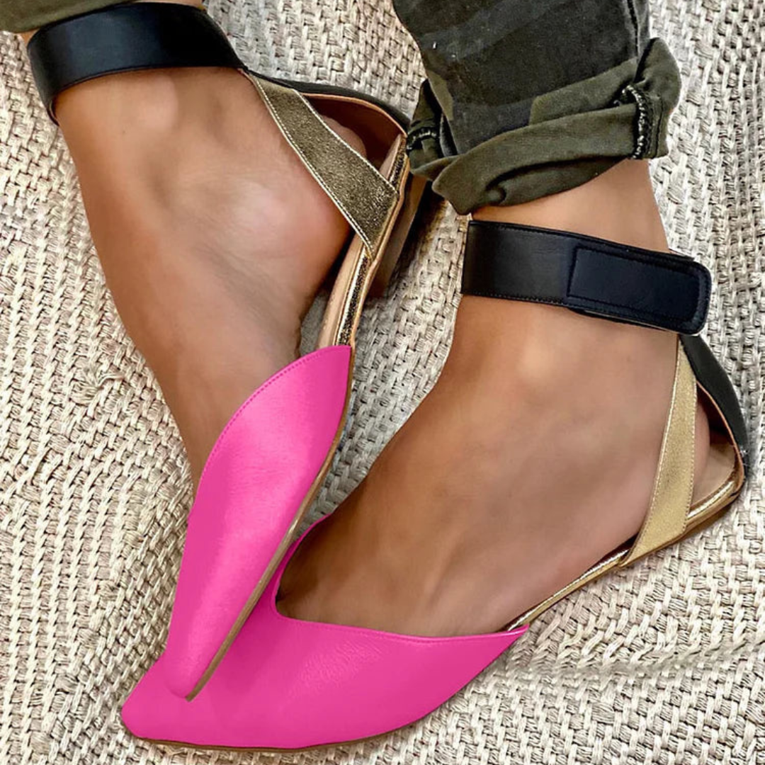 ELENA | Elegant Pointed Ballerinas with Ankle Strap
