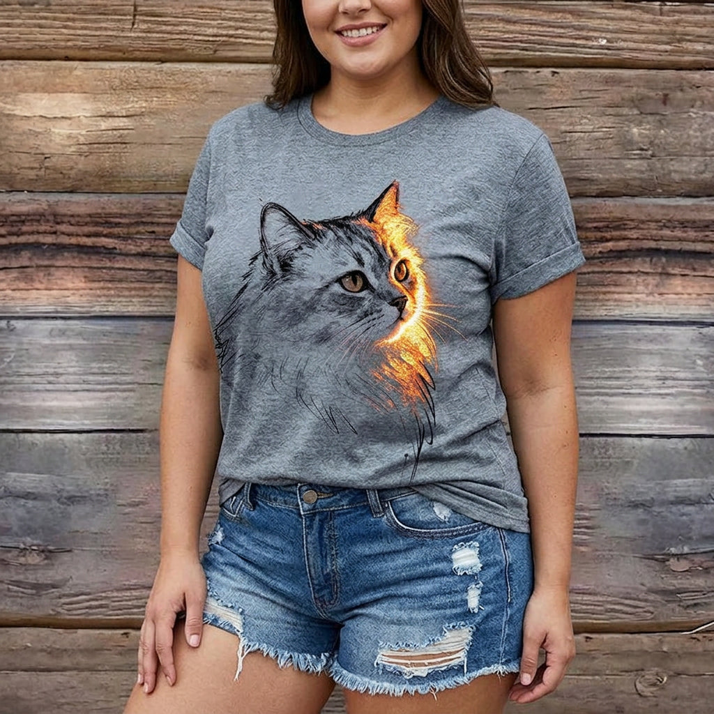Mia™ | Casual Cat Print T-shirt
