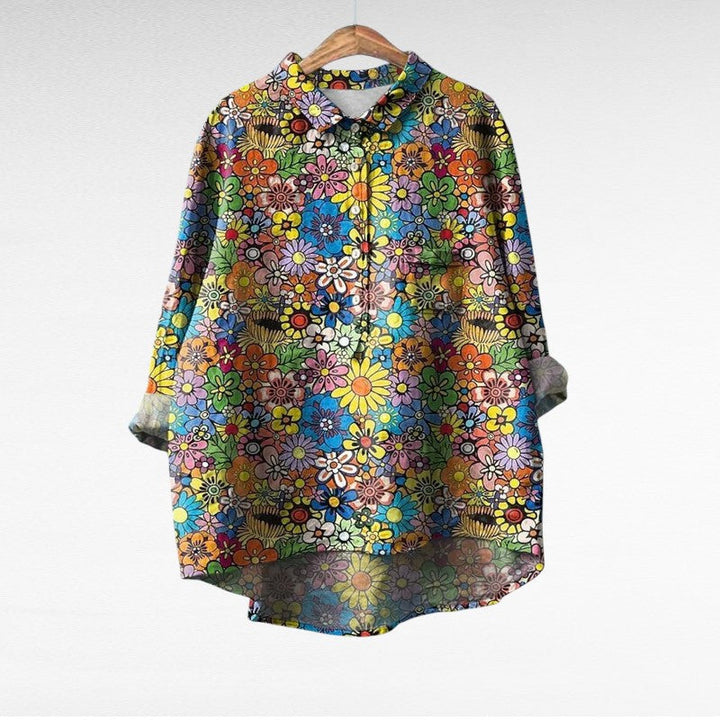 Marjolaine™ | Retro Floral Blouse