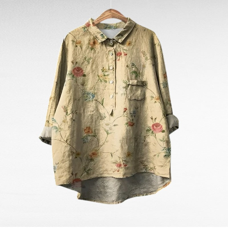 Marjolaine™ | Retro Floral Blouse
