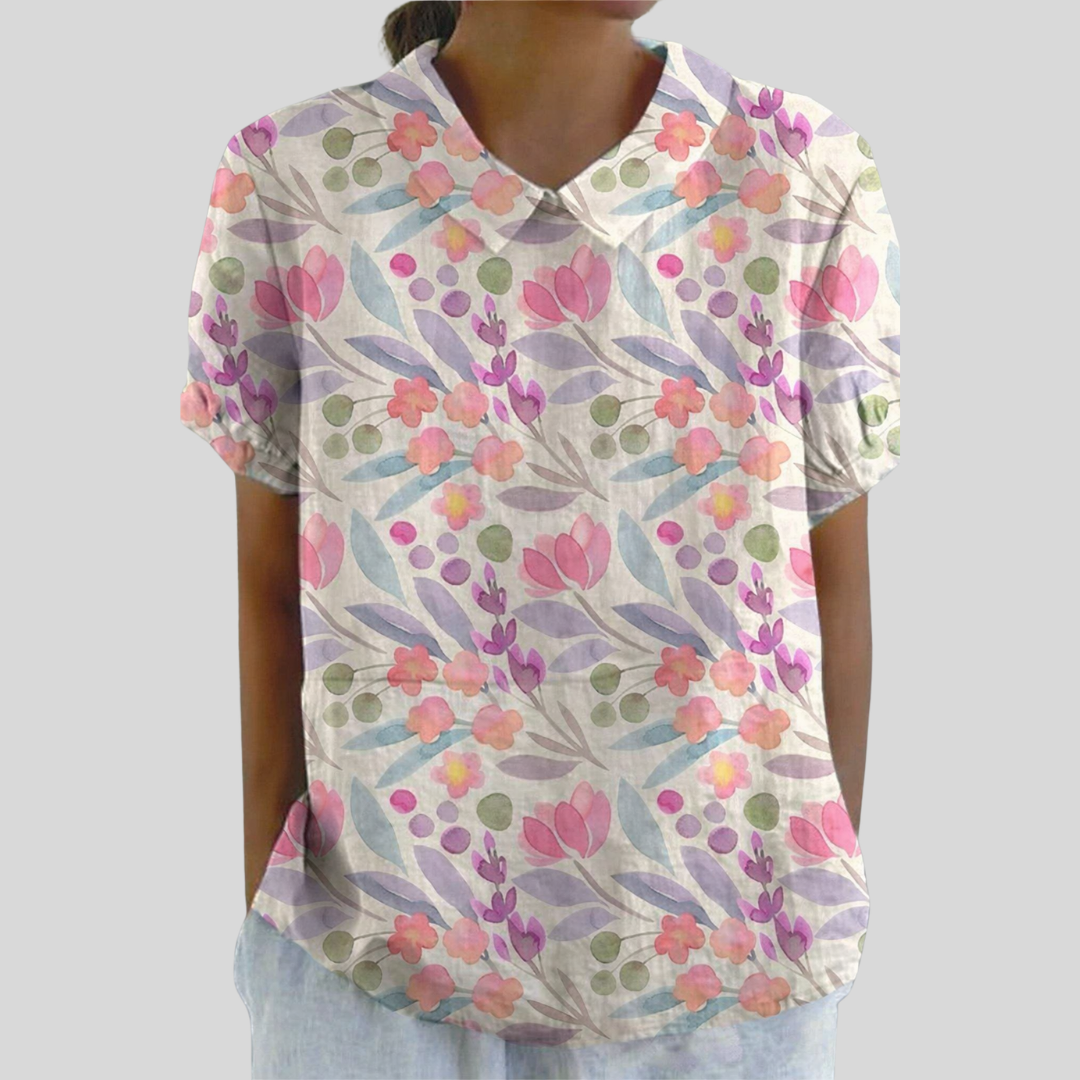 Aurélie™ | Graphic Floral Print Blouse