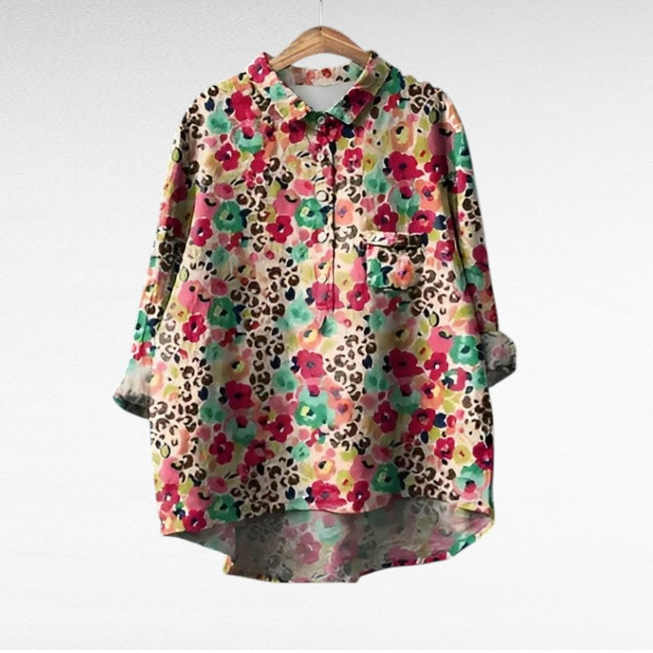 Marjolaine™ | Retro Floral Blouse