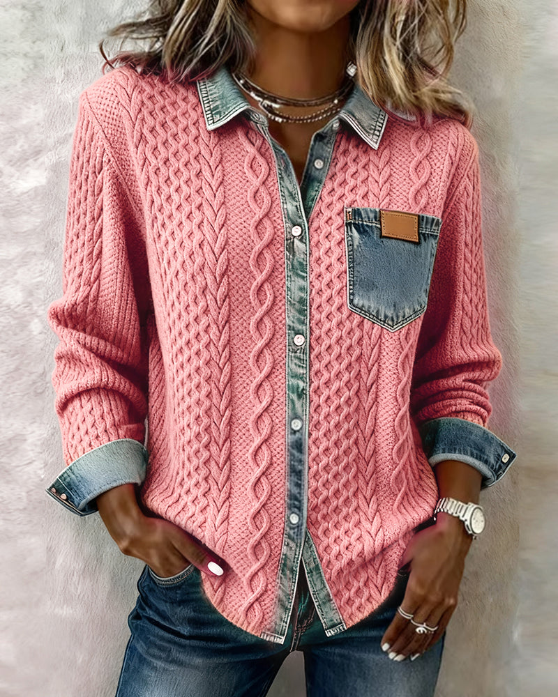 Makayla™ | Contrast Knit Shirt