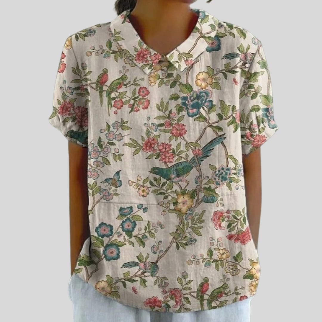 Joséphine™ | Illustrated Floral Blouse