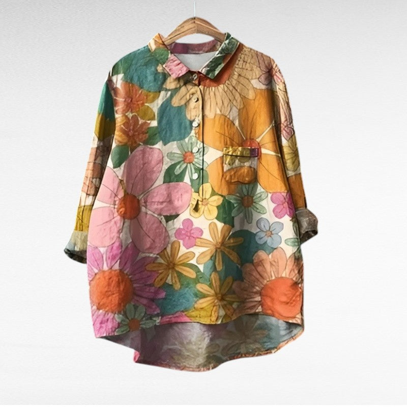 Solène™ | Elegant Floral Blouse