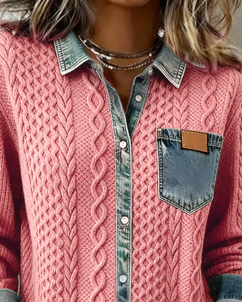 Makayla™ | Contrast Knit Shirt