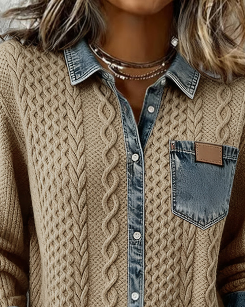 Makayla™ | Contrast Knit Shirt