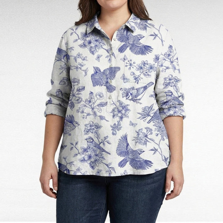 Claire™ | Elegant Summer Linen Blouse
