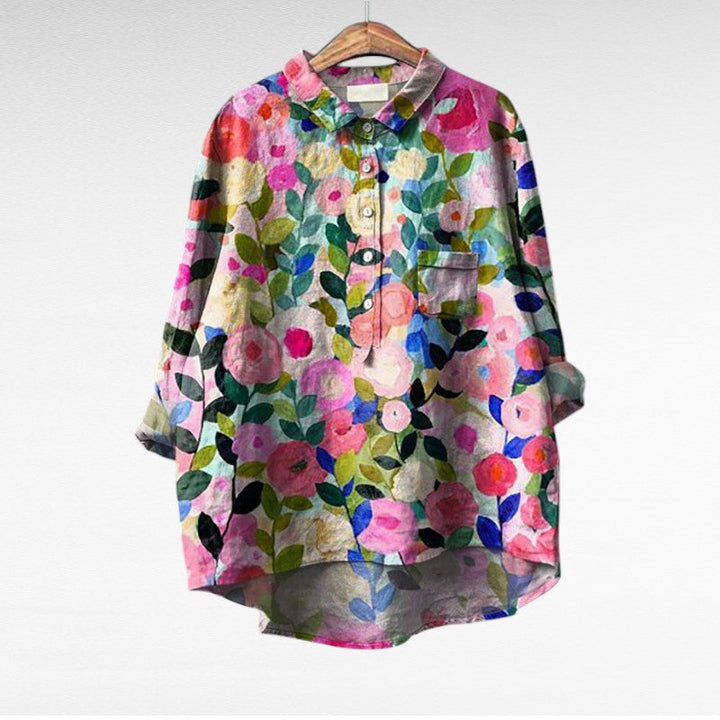 Séraphine™ | Artistic Floral Blouse
