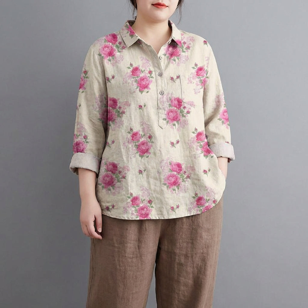 Claire™ | Elegant Summer Linen Blouse