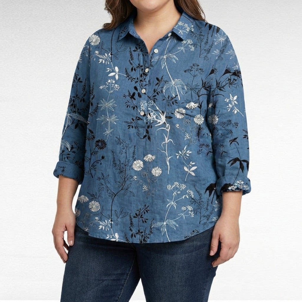 Claire™ | Elegant Summer Linen Blouse