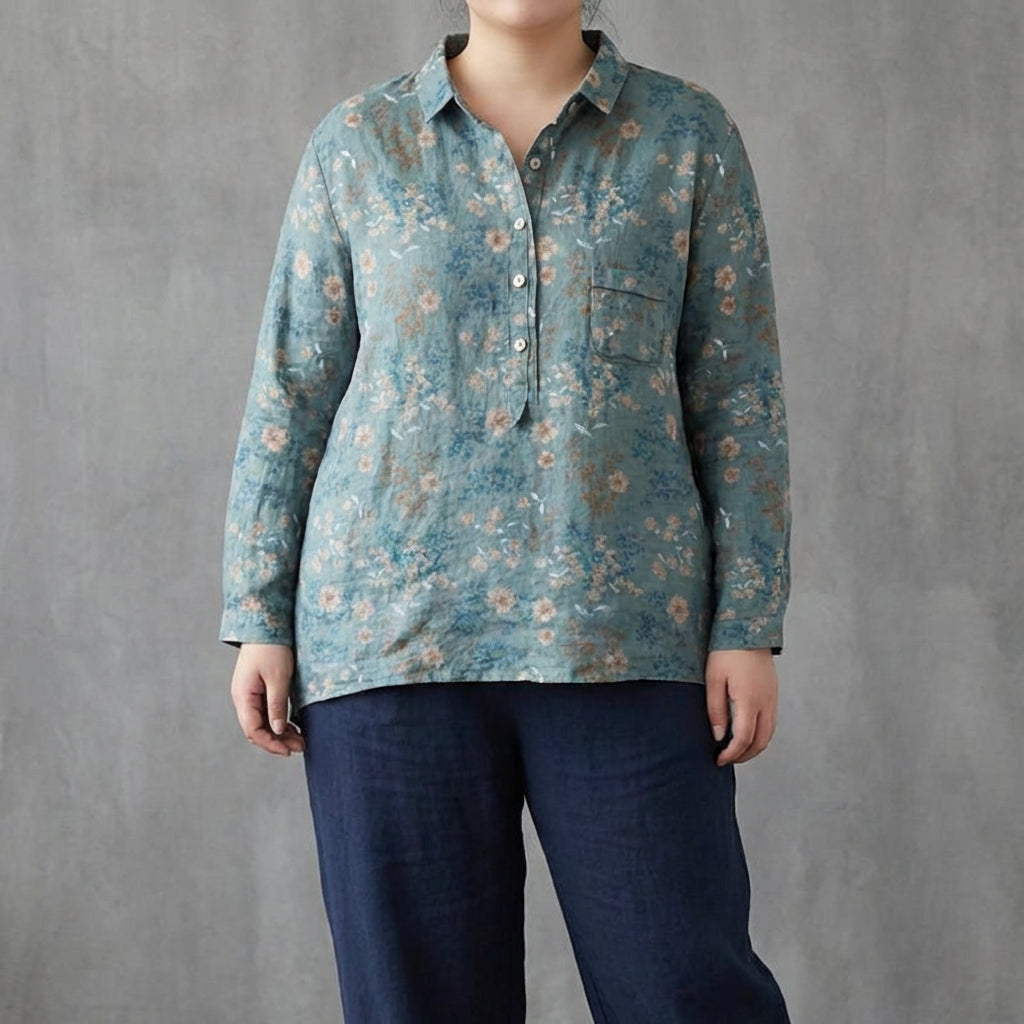 Claire™ | Elegant Summer Linen Blouse