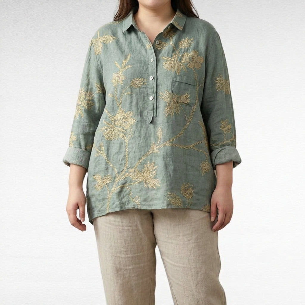 Claire™ | Elegant Summer Linen Blouse