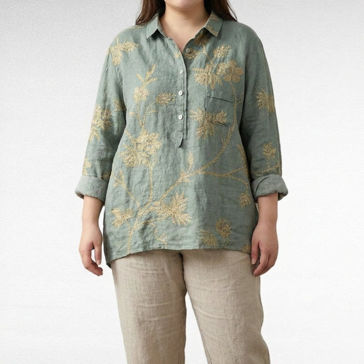 Claire™ | Elegant Summer Linen Blouse