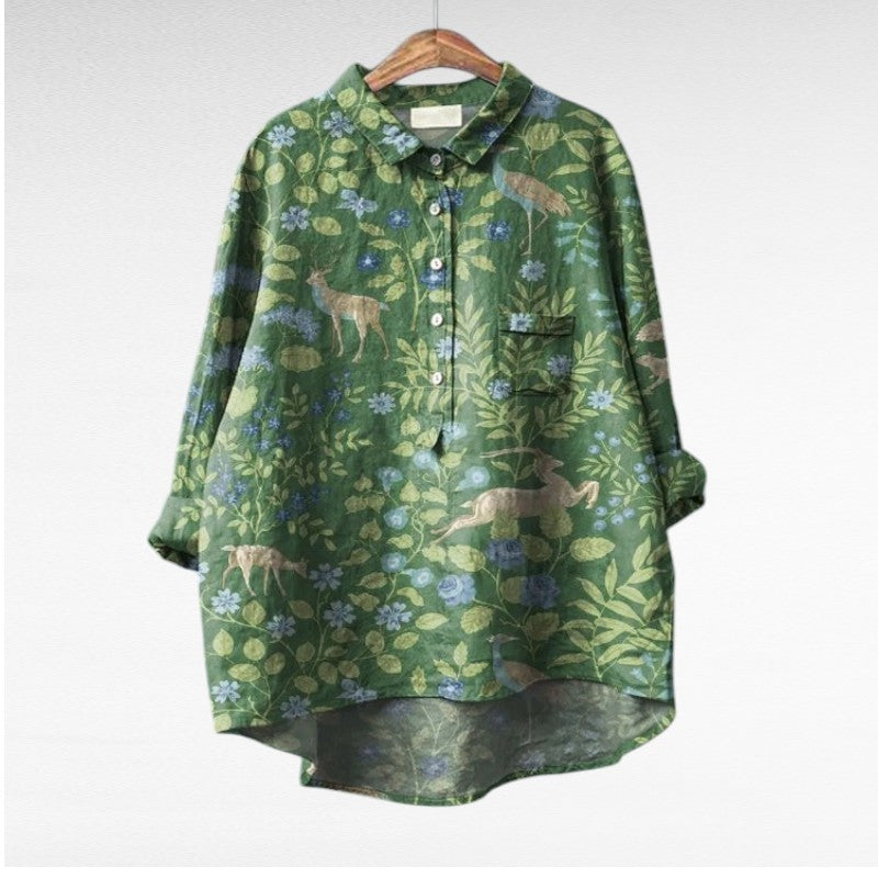 Séraphine™ | Artistic Floral Blouse