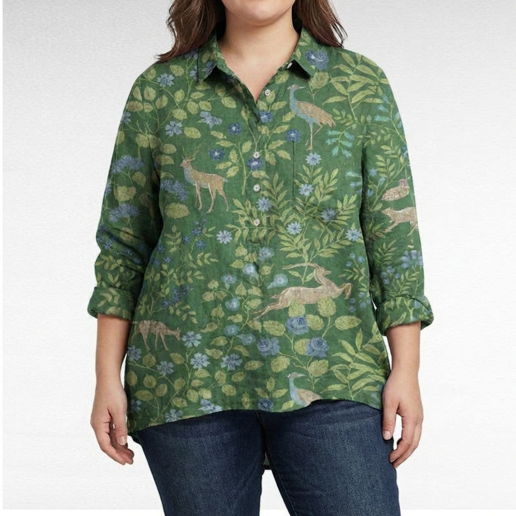 Claire™ | Elegant Summer Linen Blouse