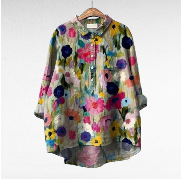 Séraphine™ | Artistic Floral Blouse