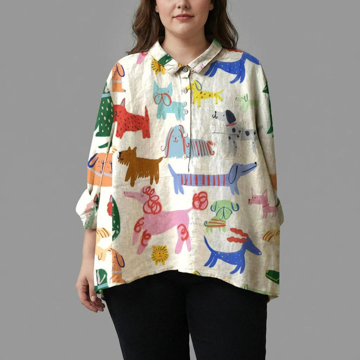 Amélie™ | Elegant Linen Summer Blouse