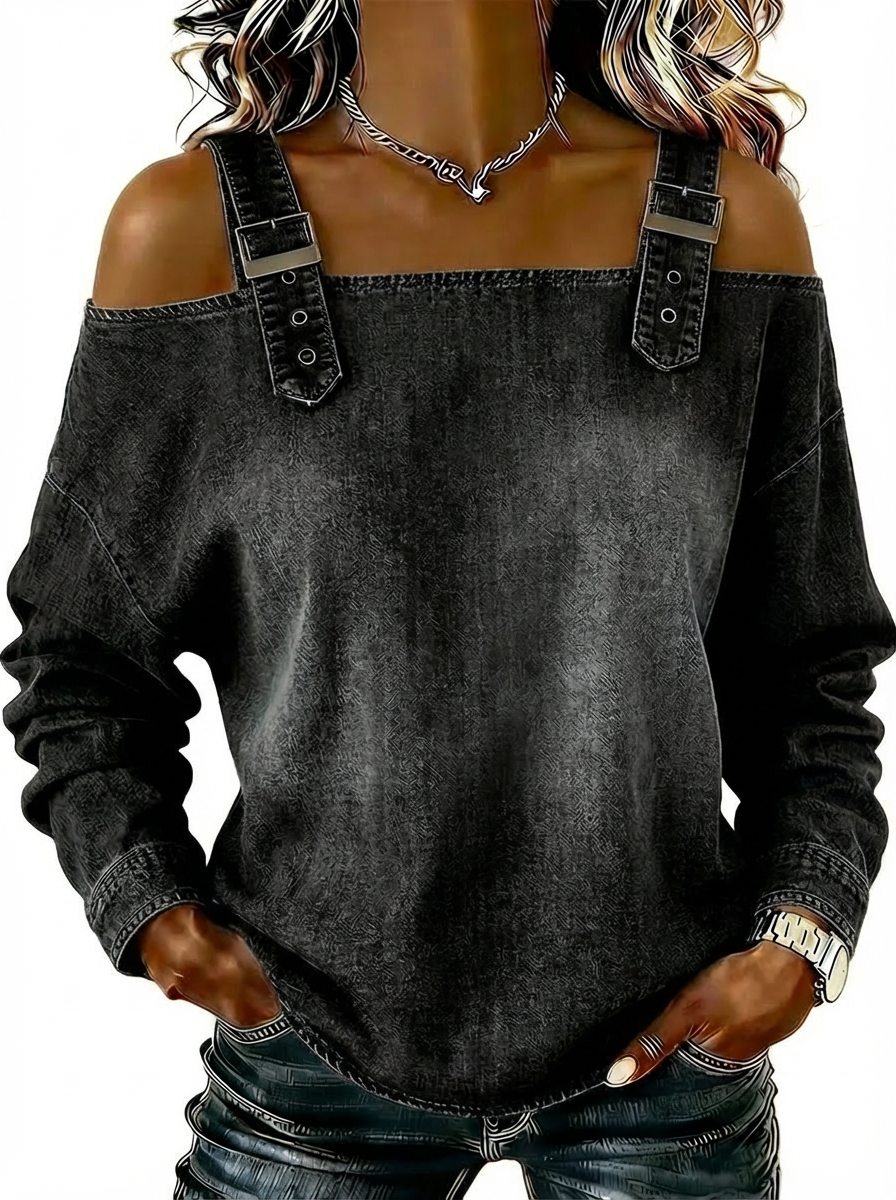 Nadège™ | Sleeveless Denim Shirt