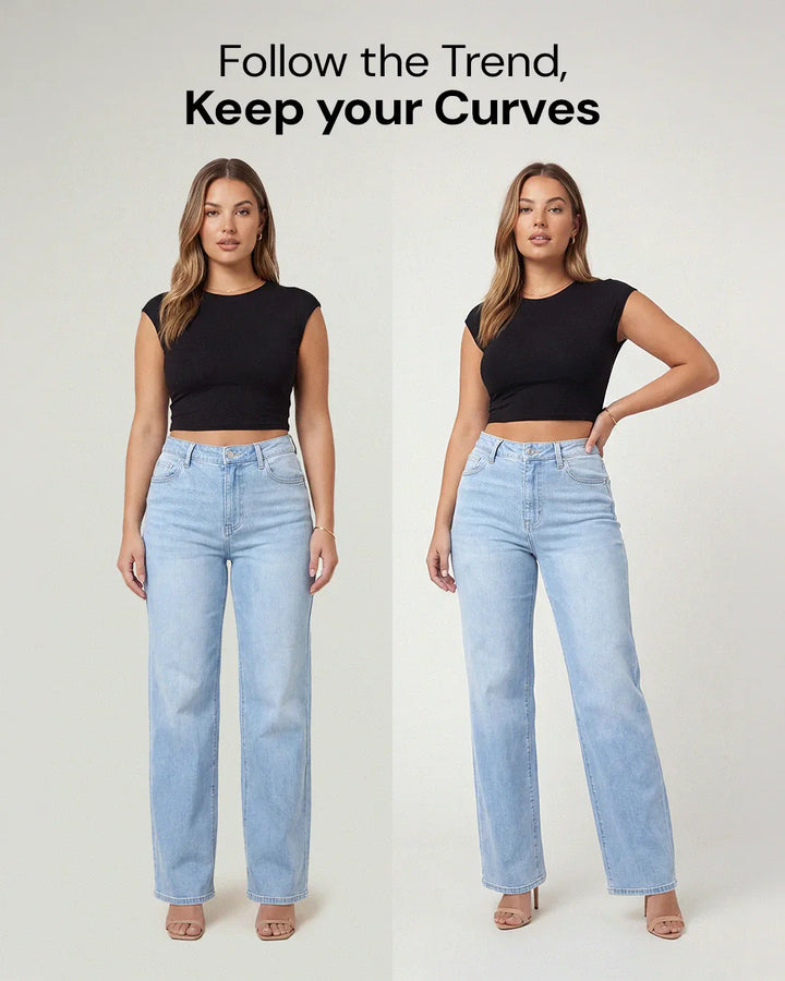 Linnea – Mid Rise BBL Wide Leg Jeans
