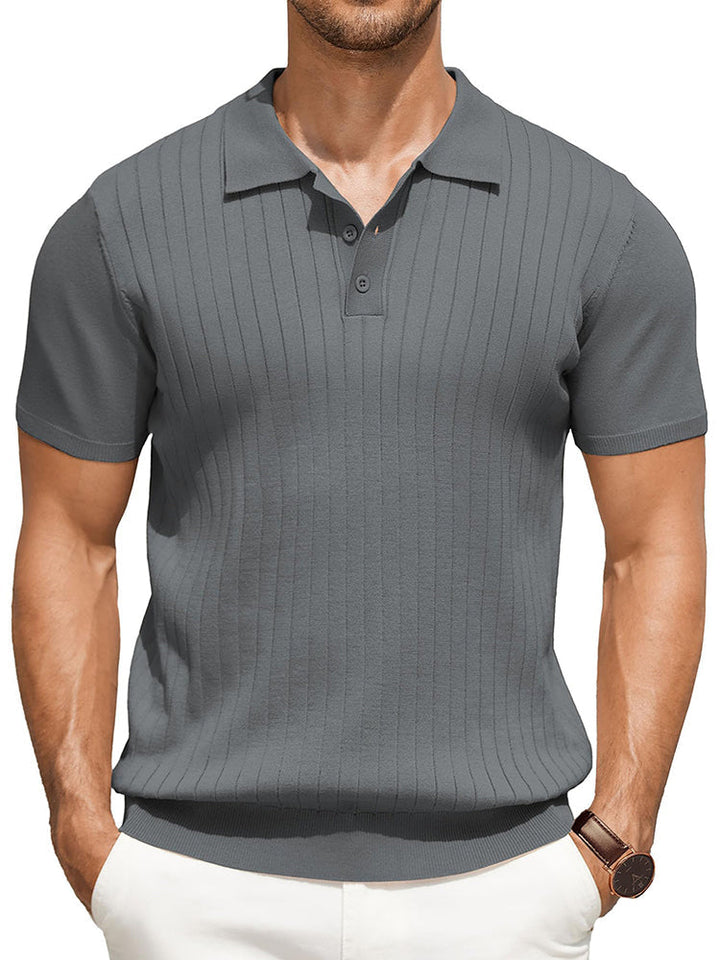 Dex - Casual Ribbed Knitted Polo | By Julian & Claire Toronto