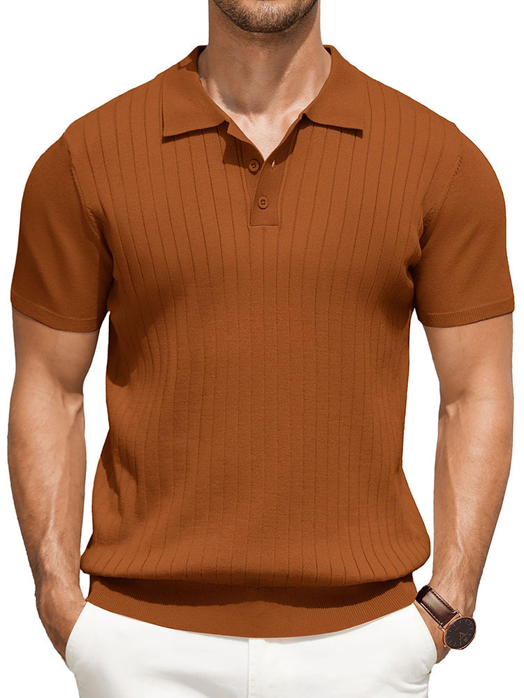 Dex - Casual Ribbed Knitted Polo | By Julian & Claire Toronto