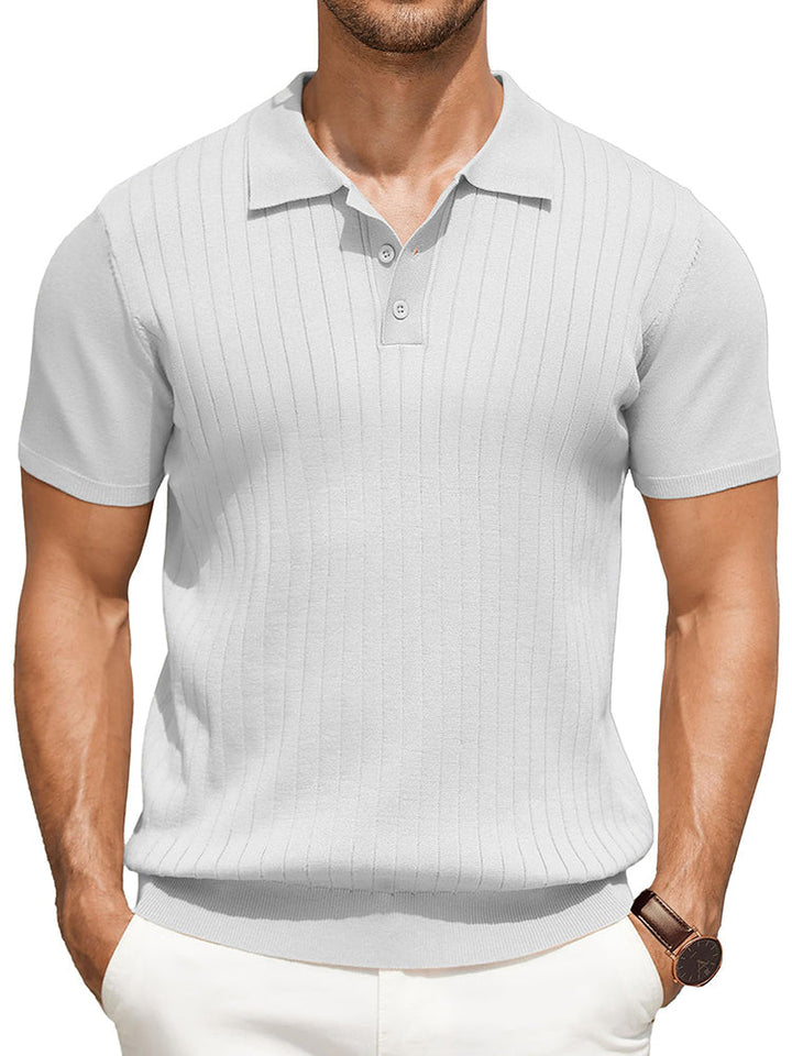 Dex - Casual Ribbed Knitted Polo | By Julian & Claire Toronto