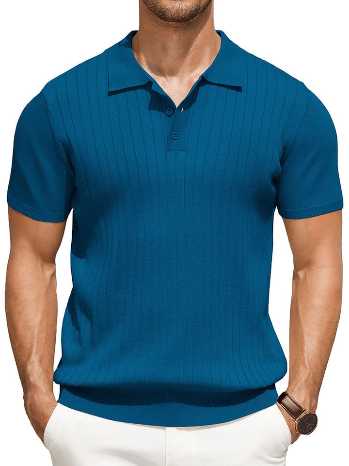 Dex - Casual Ribbed Knitted Polo | By Julian & Claire Toronto