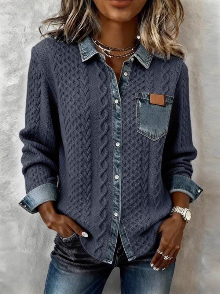 Makayla™ | Contrast Knit Shirt