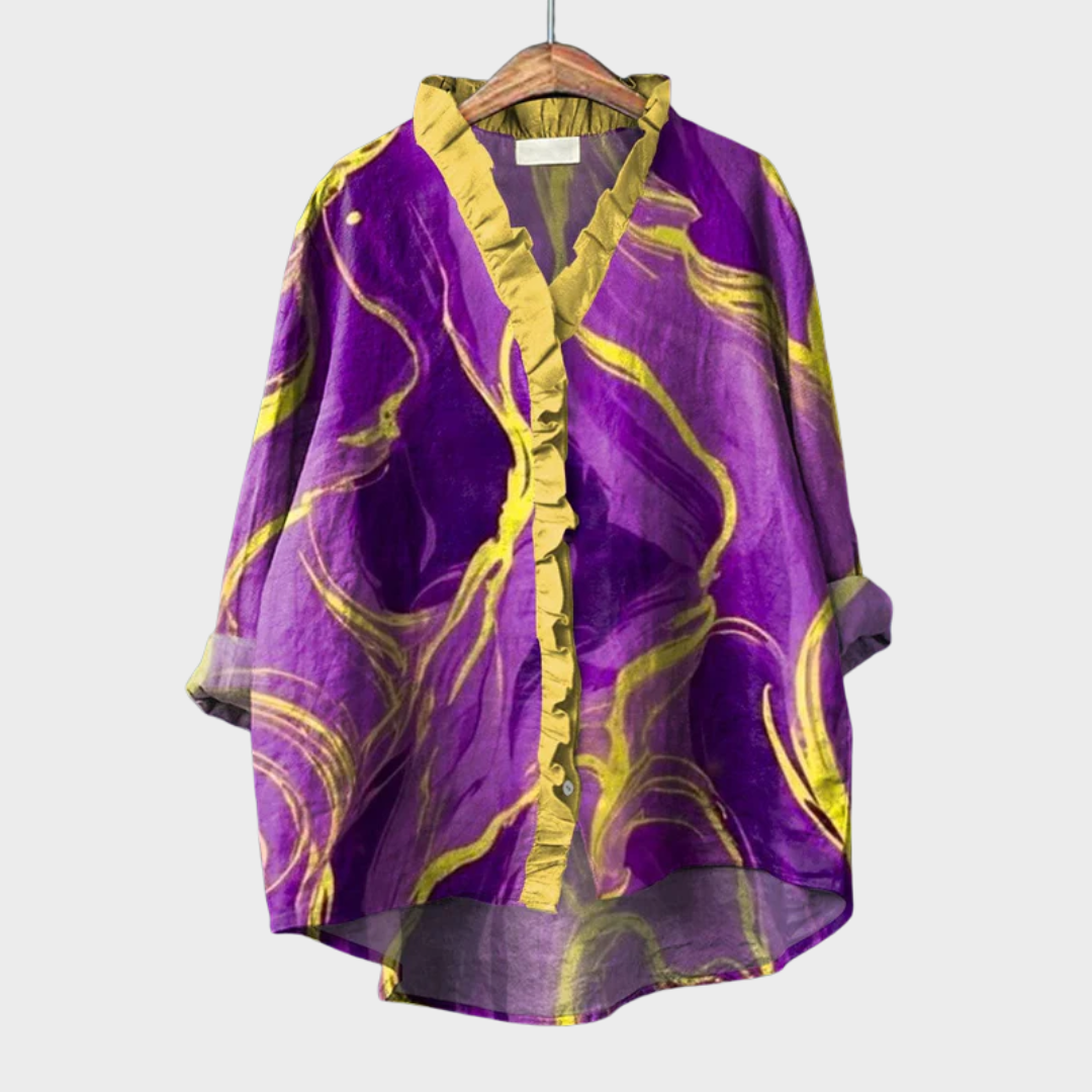 Zéliee™ | Elegant Marbled Blouse