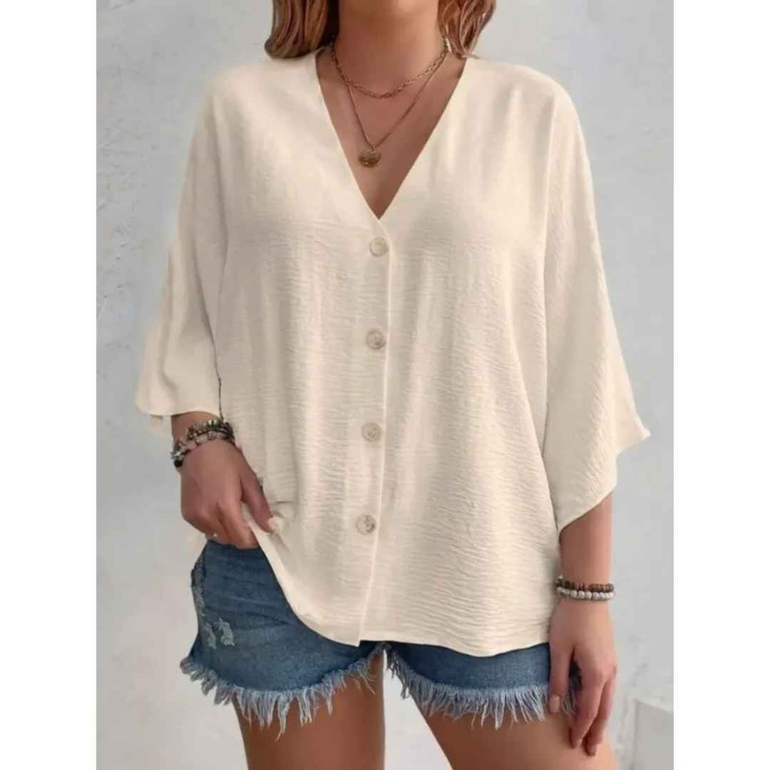 Dorothy™ | Elegant V-Neck Buttoned Top