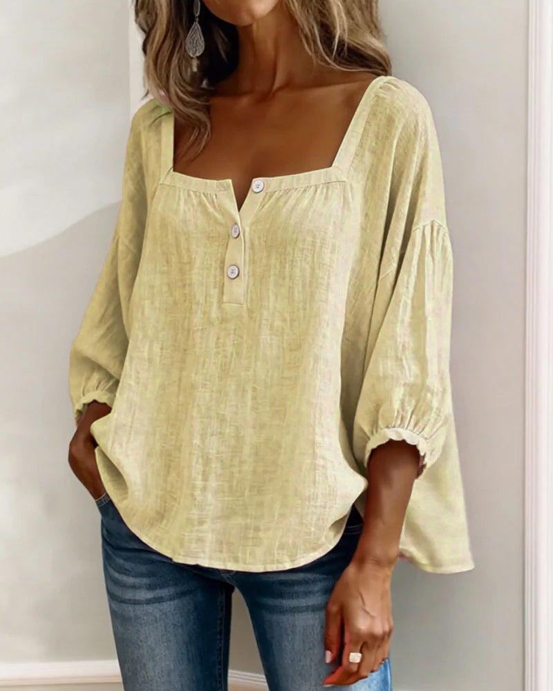 Sherri™ | Elegant Square Neck Blouse
