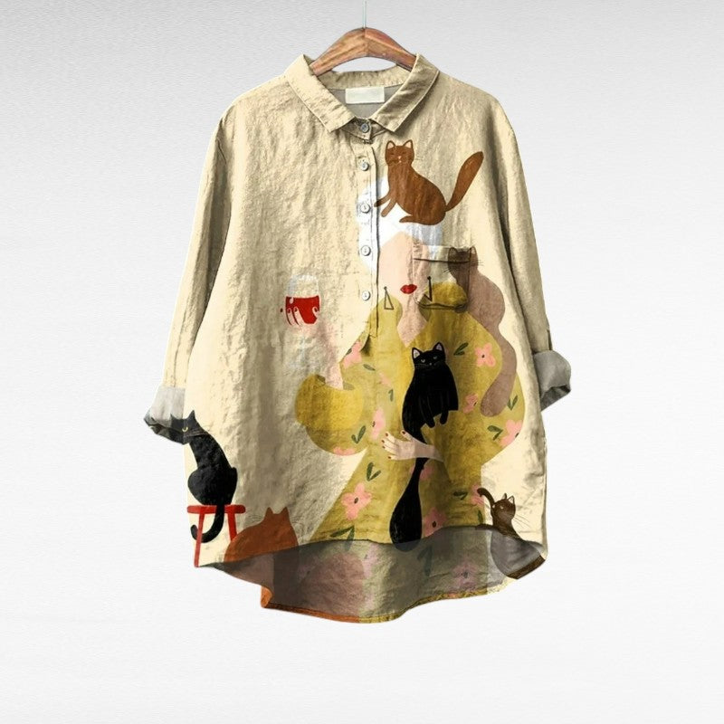 Ariané™ | Poetic Cats Blouse
