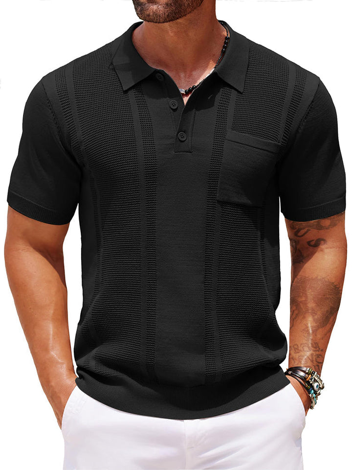 Dave - Casual Textured Knit Polo | By Julian & Claire Toronto