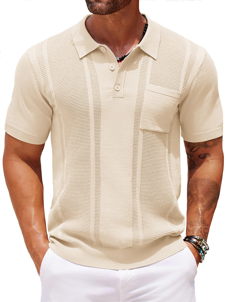 Dave - Casual Textured Knit Polo | By Julian & Claire Toronto
