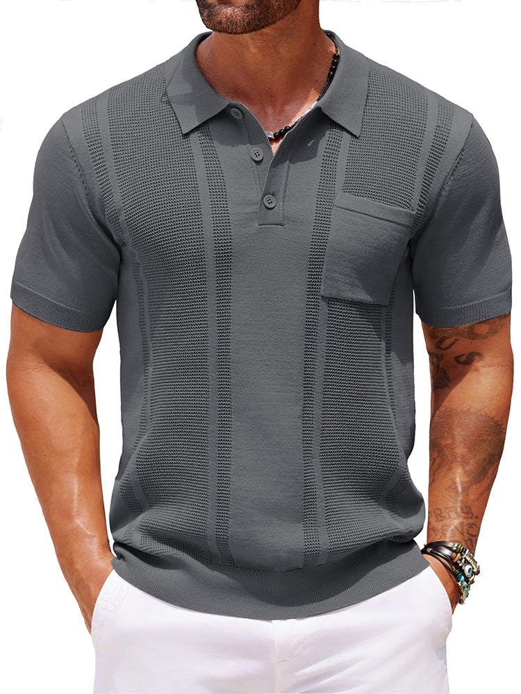 Dave - Casual Textured Knit Polo | By Julian & Claire Toronto