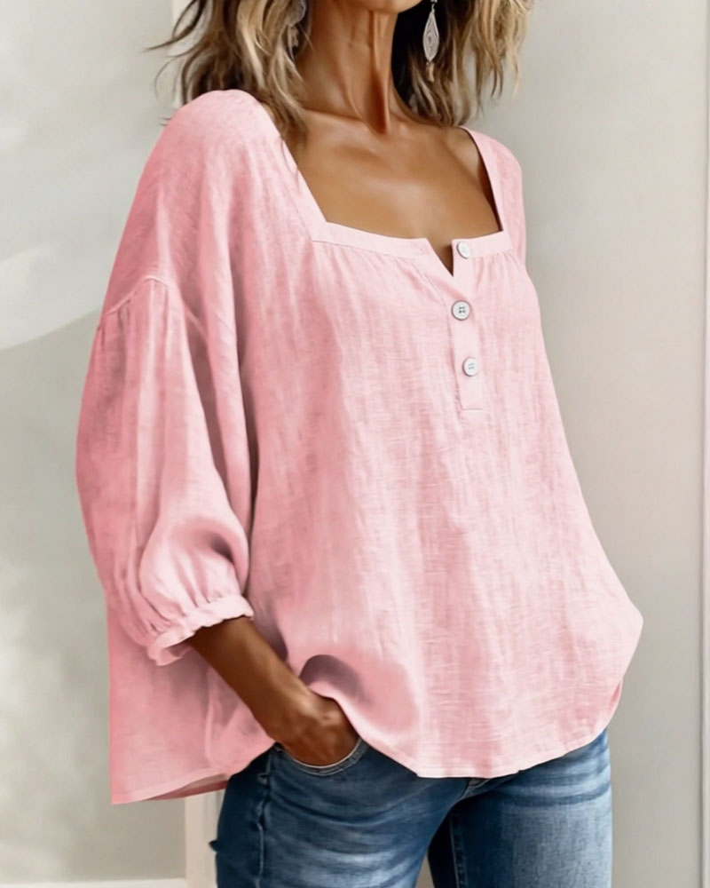 Sherri™ | Elegant Square Neck Blouse