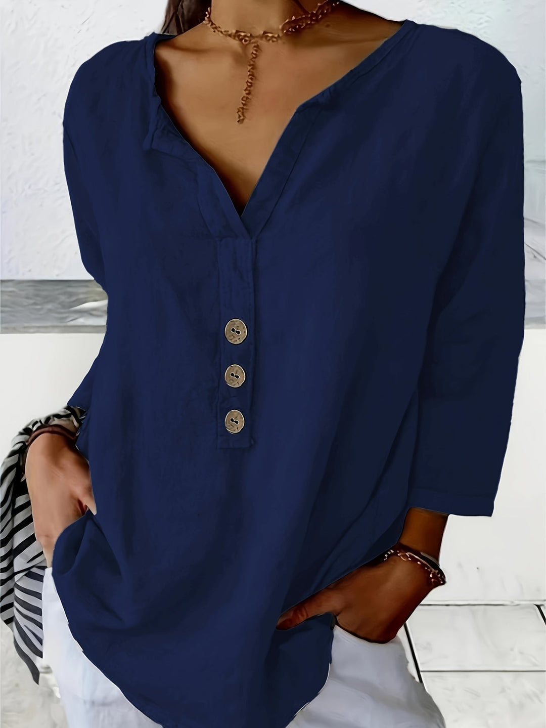Solénya™ | Cotton-Linen Blouse