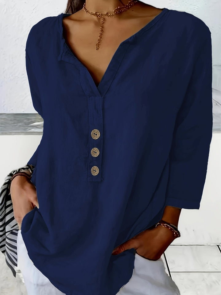 Solénya™ | Cotton-Linen Blouse