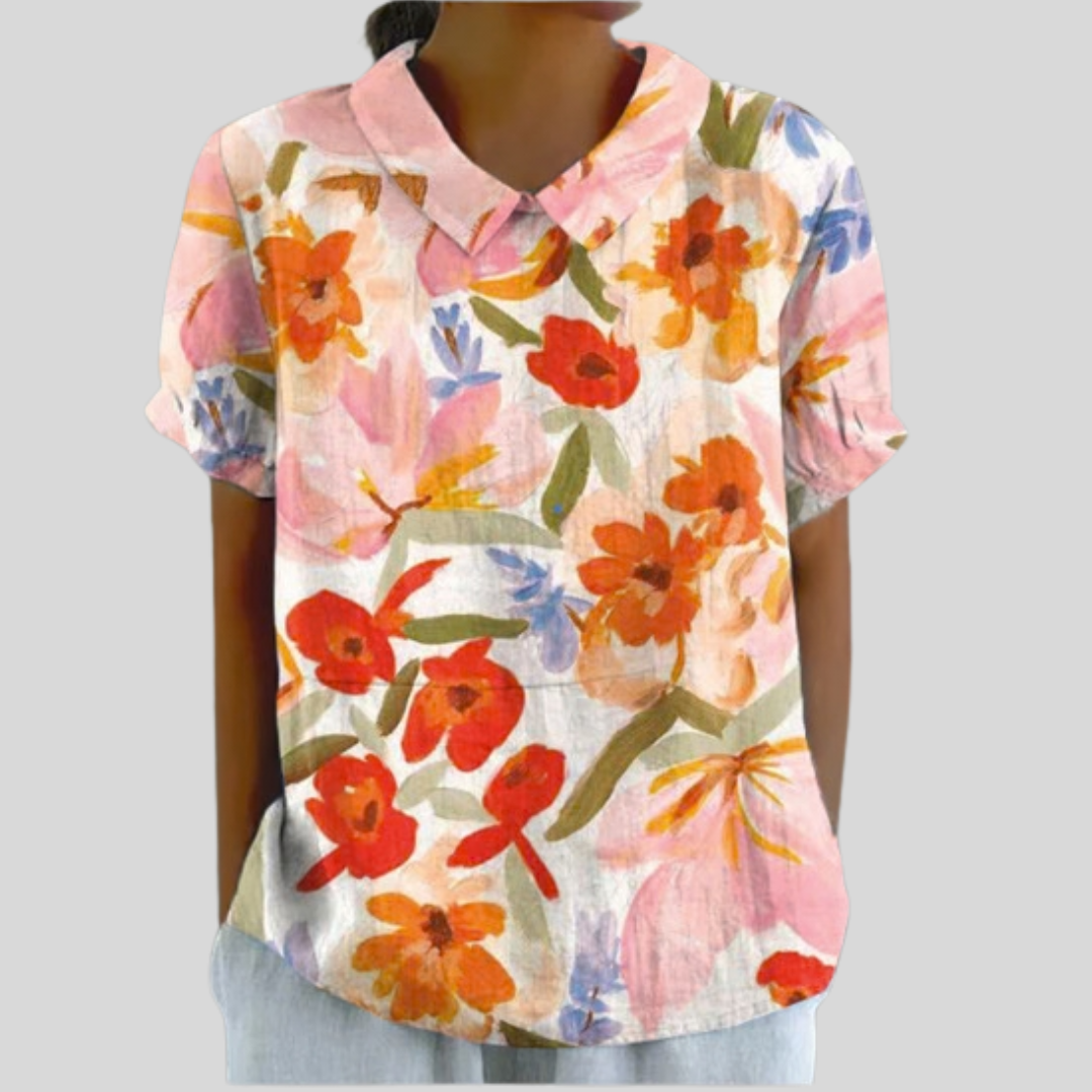 Évelyne™ | Expressive Floral Blouse
