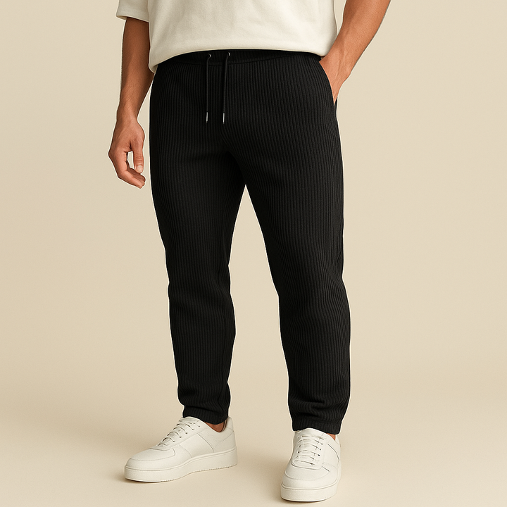Oscar - Ribbed Tube Leg Trousers | By Julian & Claire Toronto