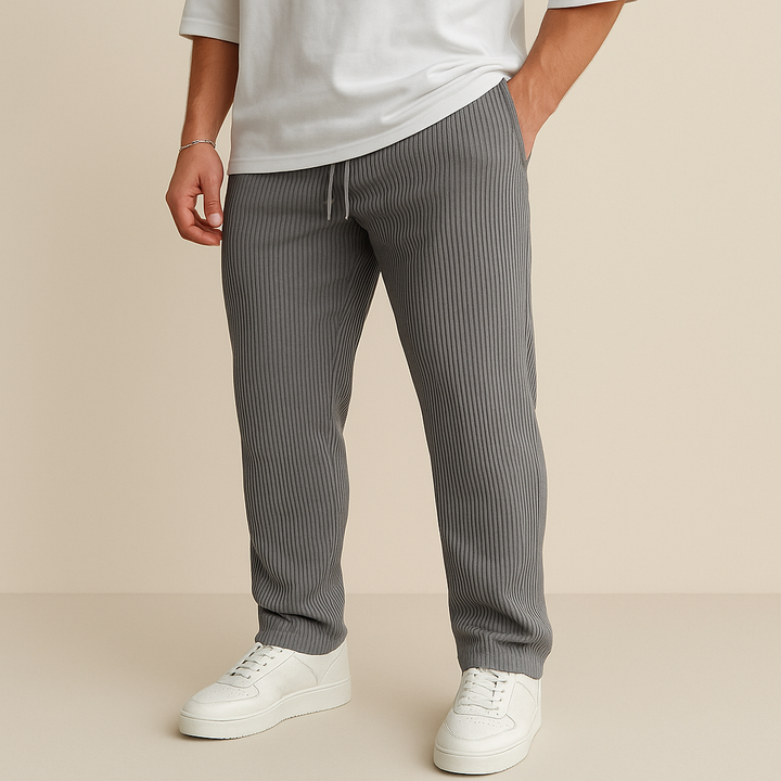 Oscar - Ribbed Tube Leg Trousers | By Julian & Claire Toronto