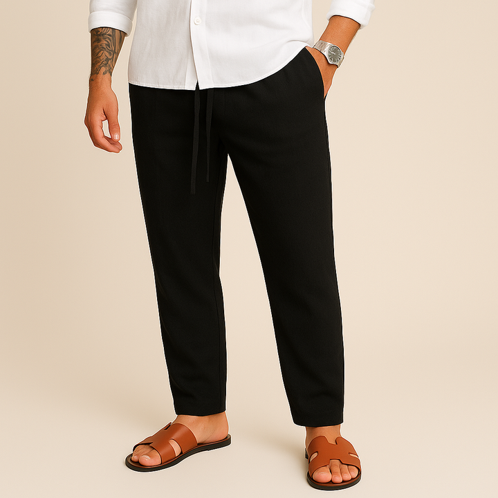 Max - Stretch Linen Trousers | By Julian & Claire Toronto