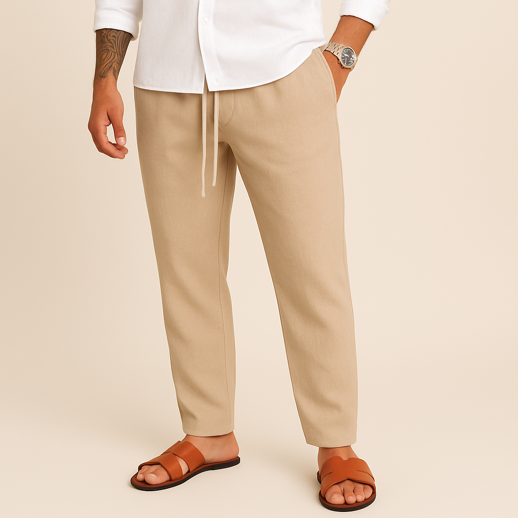 Max - Stretch Linen Trousers | By Julian & Claire Toronto